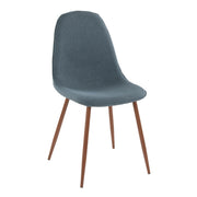 Set of two Lumi Source Pebble mid-century modern dining chairs with curved wooden seats and tapered metal legs.