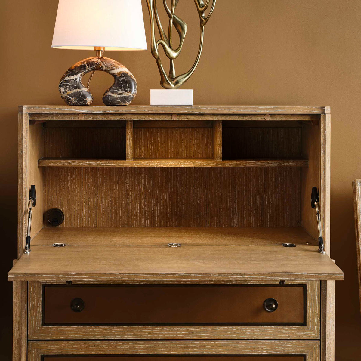 Hide Away - Secretary Desk - Brown / Woodtone