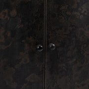 Rust Noir tall accent cabinet by Classic Home featuring a sleek, modern design with ample storage and a stylish finish.