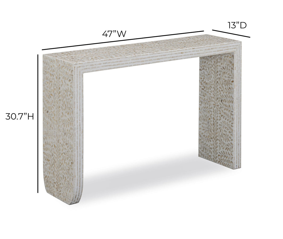 Cyprus - Capiz Shell Console Table - Cream - R&R Furniture Gallery (Fountain Valley, CA)
