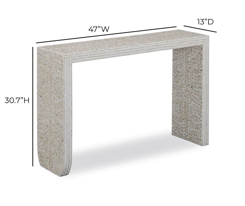 Cyprus - Capiz Shell Console Table - Cream - R&R Furniture Gallery (Fountain Valley, CA)