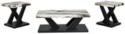 Cendill - Occasional Table Set (Set of 3) - Dark Brown / White / Black - R&R Furniture Gallery (Fountain Valley, CA)