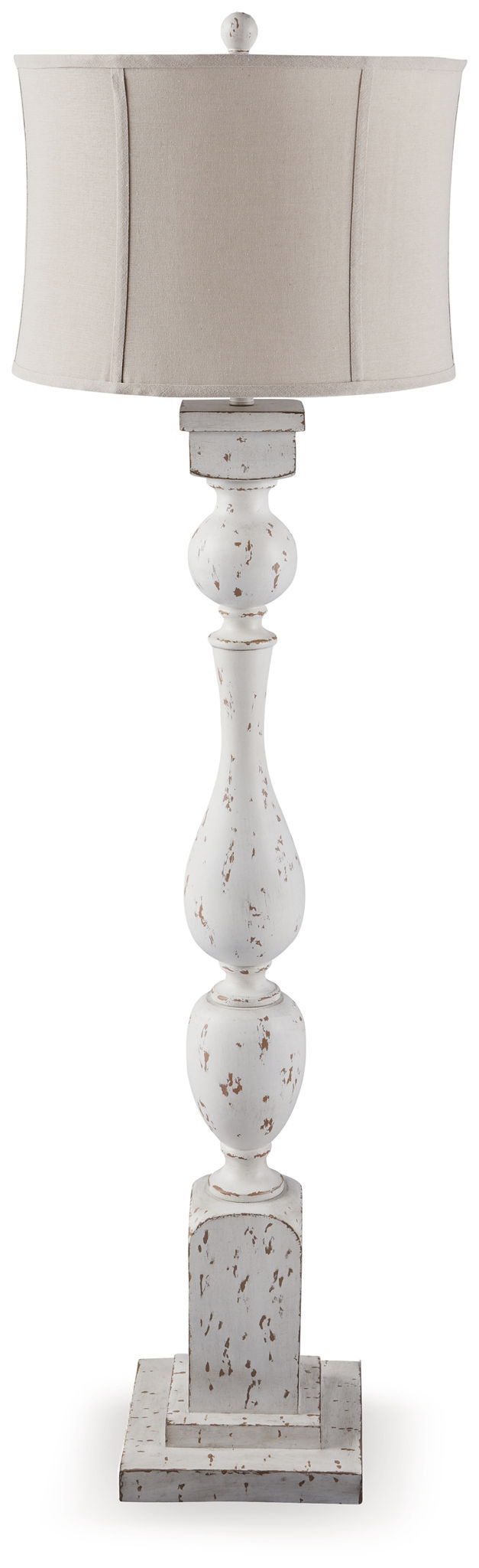 Signature Design by Ashley Madsbrook poly floor lamp with a modern design and a neutral-colored shade.