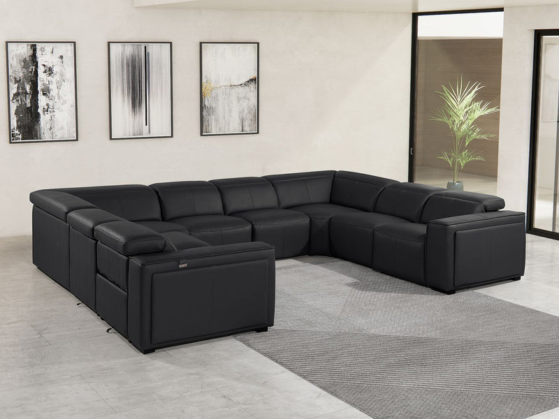 1224 - 8-Piece U-Shaped Sectional Sofa In With 4 Power Recliners & Power Headrests - R&R Furniture Gallery (Fountain Valley, CA)