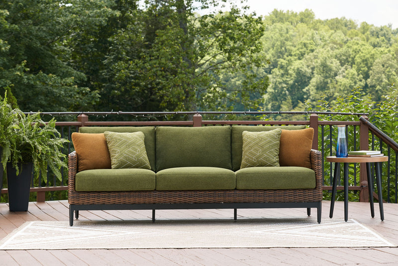Horizon Hall - Sofa With Cushion - Brown / Green - R&R Furniture Gallery (Fountain Valley, CA)