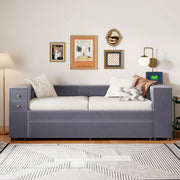 Upholstered Bed With Storage And Twin Trundle, USB Charging Ports - R&R Furniture Gallery (Fountain Valley, CA)