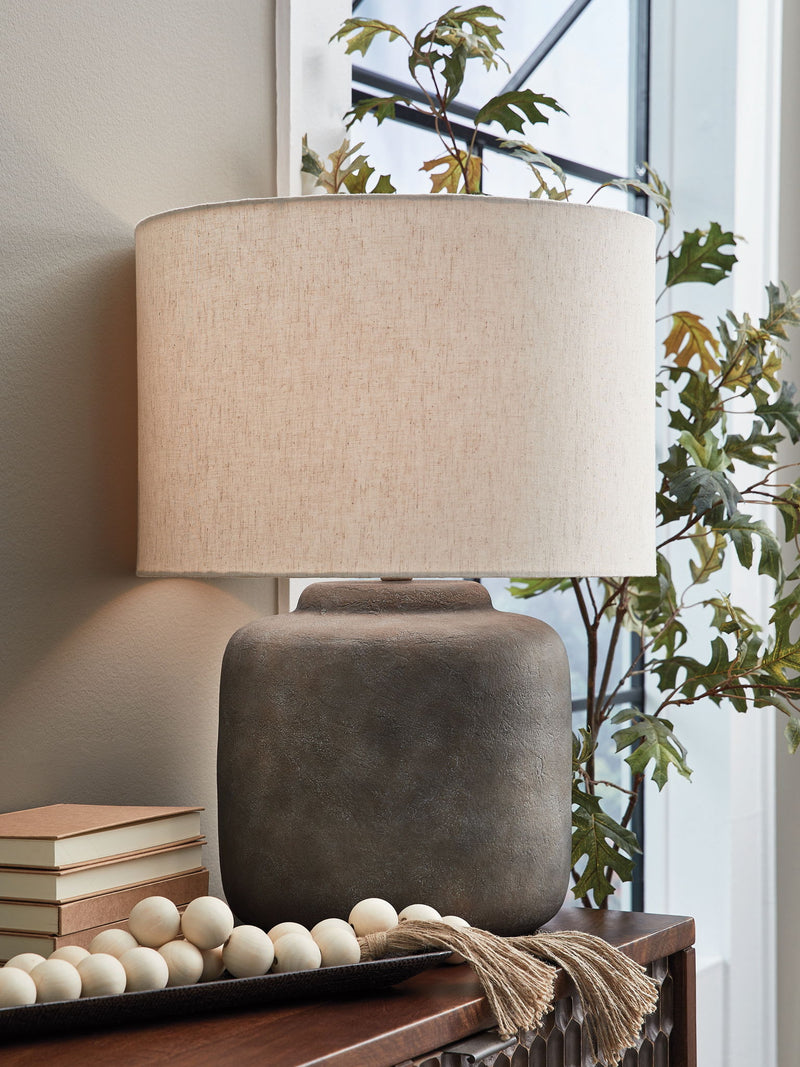 Zandophen - Metal Table Lamp - Antique Gray - R&R Furniture Gallery (Fountain Valley, CA)