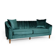 Contemporary Noble House 3-seater stationary sofa with accent cushions, featuring sleek design and plush upholstery.
