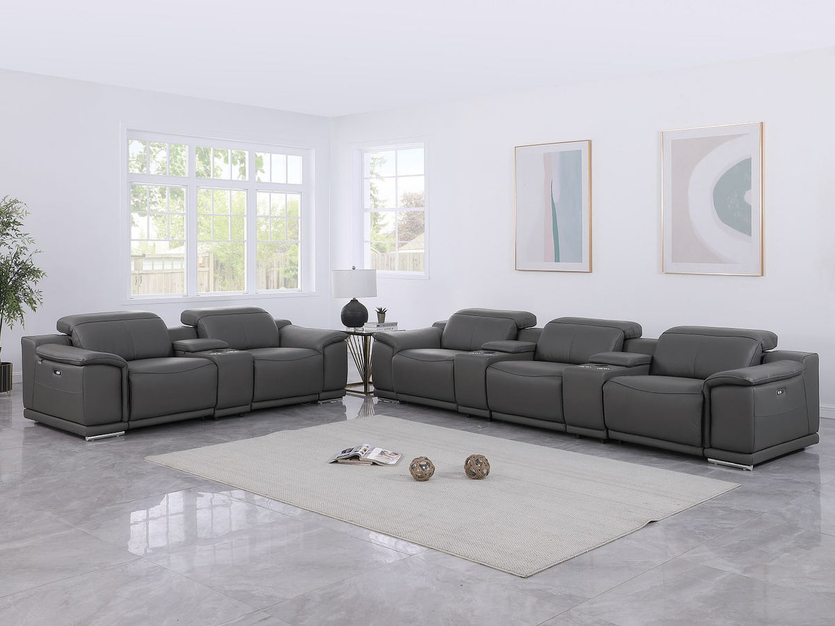 9762 - 8-Piece Modular Power Reclining Sofa And Console Loveseat Set With - R&R Furniture Gallery (Fountain Valley, CA)