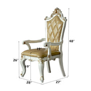 Picardy - Arm Chair (Set of 2) - Butterscotch Synthetic Leather & Antique Pearl - R&R Furniture Gallery (Fountain Valley, CA)
