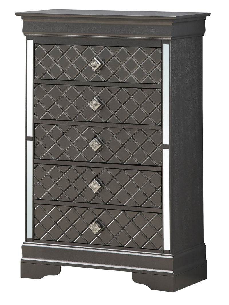 Glory Furniture Verona accent chest with elegant wood finish, featuring multiple drawers and vintage-inspired design.
