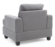 Glory Furniture transitional design armchair with plush upholstery, wooden legs, and a stylish, comfortable armchair for modern living spaces.