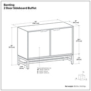 Banting Solid Wood Sideboard Buffet with Metal Frame — Modern Industrial Dining Room Storage - R&R Furniture Gallery (Fountain Valley, CA)