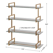Uttermost Auley gold wall shelf with sleek, modern design mounted on a wall for stylish home organization.