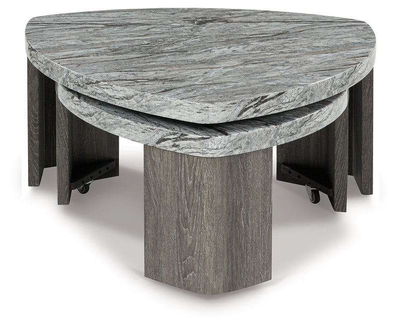Surmour - Stacked Cocktail Table - Gray / Brown - R&R Furniture Gallery (Fountain Valley, CA)
