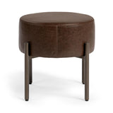 Classic Home Aimie accent stool with a soft fabric upholstery and wooden legs, perfect for living room or bedroom decor.