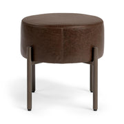 Classic Home Aimie accent stool with a soft fabric upholstery and wooden legs, perfect for living room or bedroom decor.