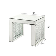 Nysa - 16" Accent Table - Mirrored & Faux Crystals Inlay - R&R Furniture Gallery (Fountain Valley, CA)