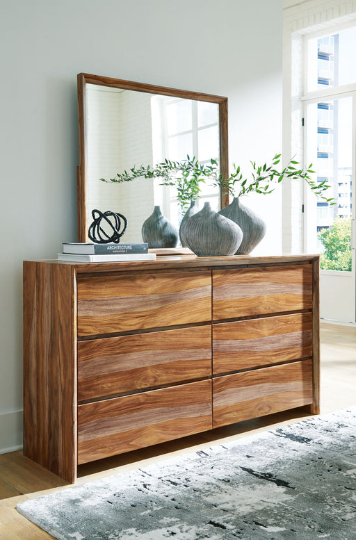 Dressonni - Dresser And Mirror - Brown - R&R Furniture Gallery (Fountain Valley, CA)