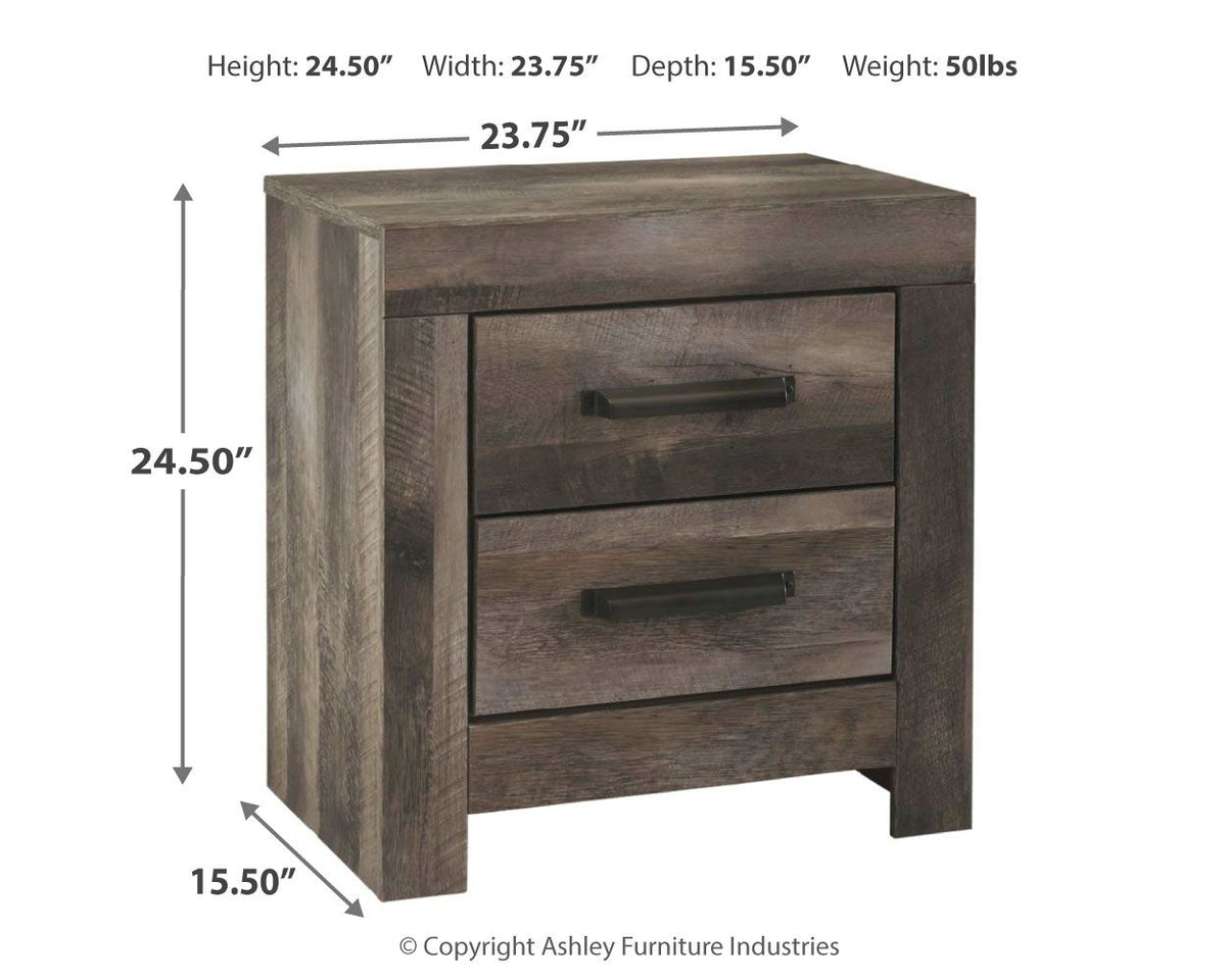 Wynnlow - Two Drawer Night Stand - Gray - R&R Furniture Gallery (Fountain Valley, CA)