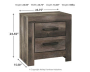 Wynnlow - Two Drawer Night Stand - Gray - R&R Furniture Gallery (Fountain Valley, CA)