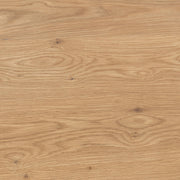 Classic Home Vander oak wood 84-inch dining table with sturdy legs and smooth tabletop, perfect for family meals and gatherings.