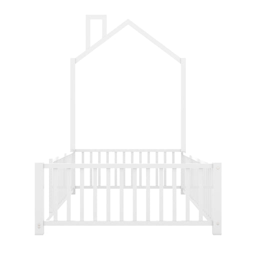 Metal House Platform Bed With Guardrail And Chimney - R&R Furniture Gallery (Fountain Valley, CA)