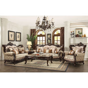 Shalisa - Sofa With 7 Pillows (Same Lv01585) - Fabric & Walnut - R&R Furniture Gallery (Fountain Valley, CA)