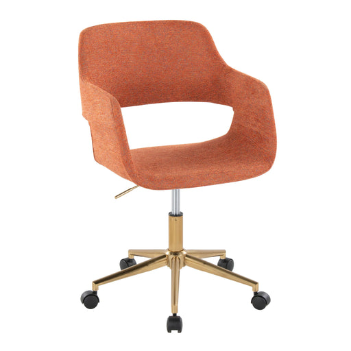 Lumi Source Margarite contemporary task desk chair with a modern design, black upholstery, and adjustable armrests.
