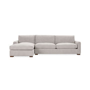 Classic Home Coburn chaise sofa in stationary sectional with plush upholstery and modern design, shown in a stylish living room setting.