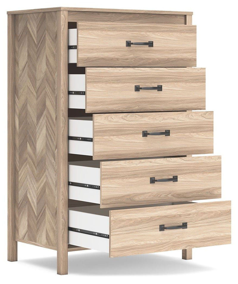 Battelle - Five Drawer Chest - Tan - R&R Furniture Gallery (Fountain Valley, CA)
