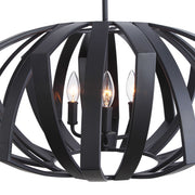 Black Thales geometric 3-light pendant lighting by Uttermost, featuring modern angular design with three pendant fixtures.
