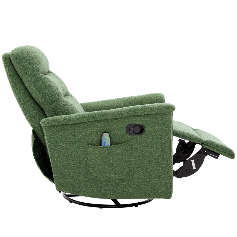 Manual Recliner Chair With 8 Point Massage And Swivel Function