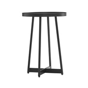 Ranlo - Round Accent Table With Geometric Legs - Black - R&R Furniture Gallery (Fountain Valley, CA)
