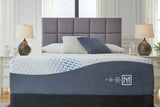 Sierra Sleep® Millennium luxury plush gel latex hybrid mattress with matching foundation, showing a neatly made bed setup.