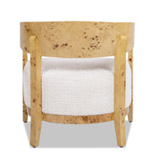 Madrid - Burl Barrel Accent Arm Chair - Seashell White - R&R Furniture Gallery (Fountain Valley, CA)