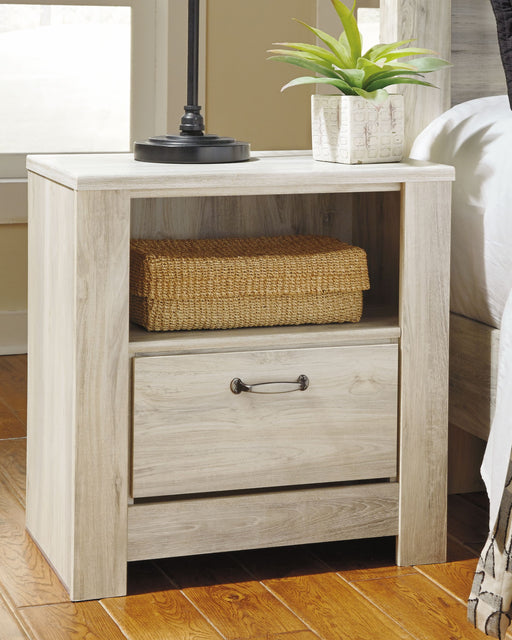 Bellaby - One Drawer Night Stand - Whitewash - R&R Furniture Gallery (Fountain Valley, CA)