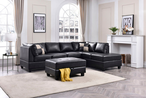 Glory Furniture Malone Comfort Sectional sofa with plush cushions and neutral fabric upholstery in a modern stationary sectional design.