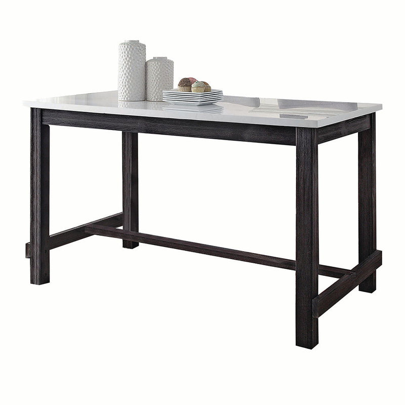 Yelena - Counter Height Table With Marble Top - Marble Top & Weathered Espresso - R&R Furniture Gallery (Fountain Valley, CA)