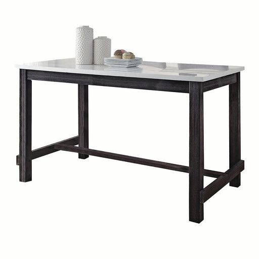 Yelena - Counter Height Table With Marble Top - Marble Top & Weathered Espresso - R&R Furniture Gallery (Fountain Valley, CA)