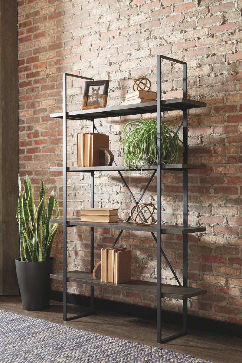 Gilesgrove - Bookcase - Black / Gray - R&R Furniture Gallery (Fountain Valley, CA)