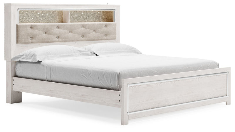 Altyra - King Bookcase Panel Bed - White - R&R Furniture Gallery (Fountain Valley, CA)