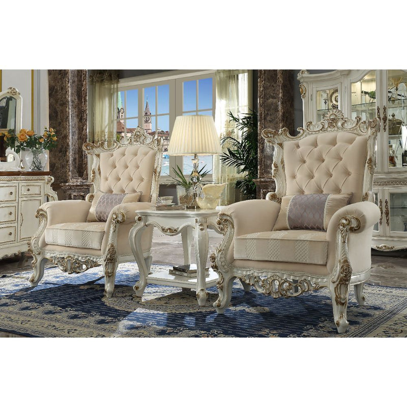 Picardy II - Accent Chair With Pillow - Fabric & Antique Pearl - R&R Furniture Gallery (Fountain Valley, CA)