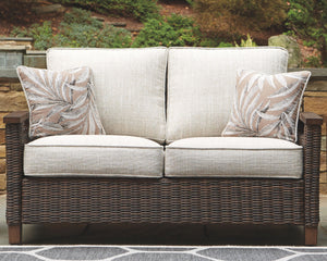 Paradise Trail - Loveseat w/Cushion - Medium Brown - R&R Furniture Gallery (Fountain Valley, CA)