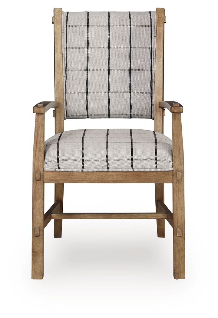 Ridgester - Dining Upholstered Arm Chair (Set of 2) - Light Brown - R&R Furniture Gallery (Fountain Valley, CA)