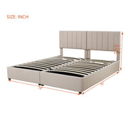 Upholstered Platform Bed With A Hydraulic Storage System - R&R Furniture Gallery (Fountain Valley, CA)
