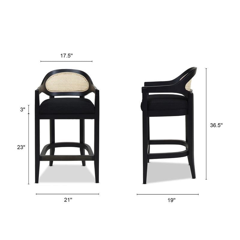 Americana - Mid-Century Modern Cane Back Counter Stool - R&R Furniture Gallery (Fountain Valley, CA)