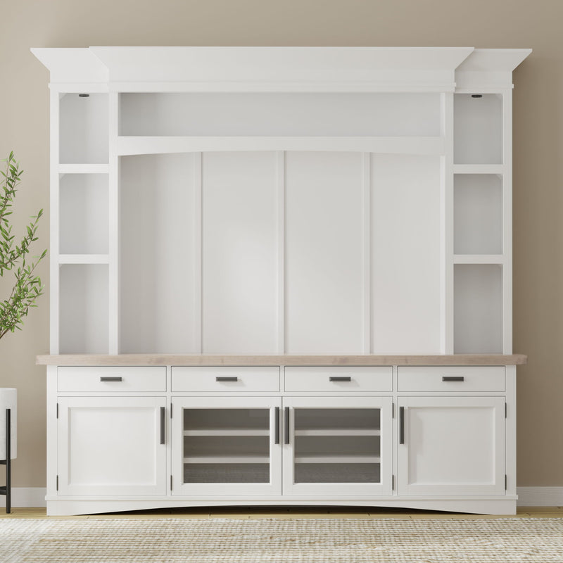 Americana Modern - TV Console with Hutch, Backpanel and LED Lights - R&R Furniture Gallery (Fountain Valley, CA)