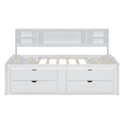 Daybed With 2 Bedside Cabinets, Upper Shelves And 4 Drawers - R&R Furniture Gallery (Fountain Valley, CA)