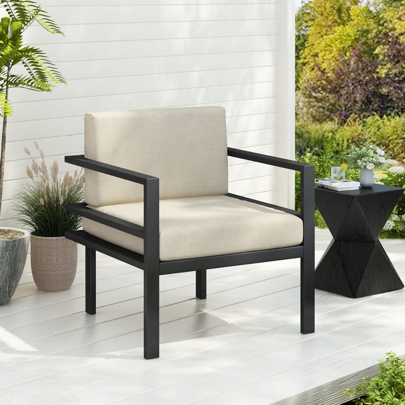 Modern Outdoor Lounge Chair With Aluminum Frame And Weather Resistant Cushions - R&R Furniture Gallery (Fountain Valley, CA)